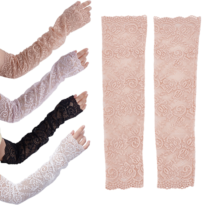 4 paires 4 couleurs surchemises longues en polyester, manchons de protection solaire