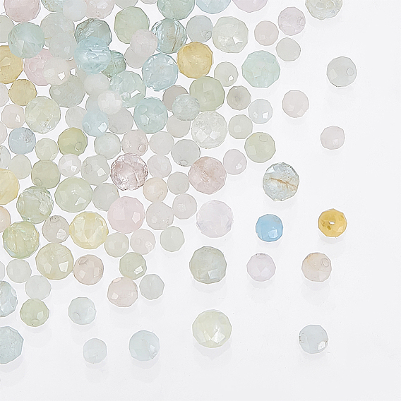150 шт. 3 стили бусины из натурального морганита, граненые круглые
