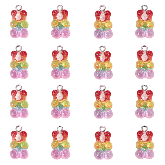 Смола с подвесками из золотой фольги, с железом найти, медведь