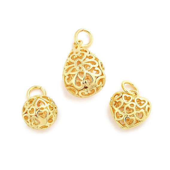 Латунные подвески, полый, стойки покрытие, долговечный, без свинца и без кадмия, с целью перехода в кольце, золотые