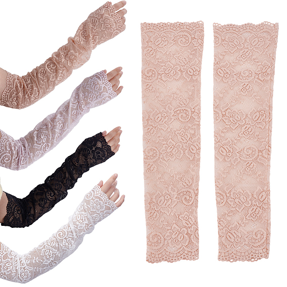 4 paires 4 couleurs surchemises longues en polyester, manchons de protection solaire