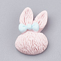 Bunny Resin Cabochons, Rabbit Head with Bowknot,