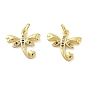 Латунные микро проложить кубического циркония подвески, стрекоза, без свинца и без кадмия, долговечный, стойки покрытие, с целью перехода в кольце