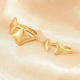 304 открытые кольца-манжеты из нержавеющей стали для женщин, рыбий хвост