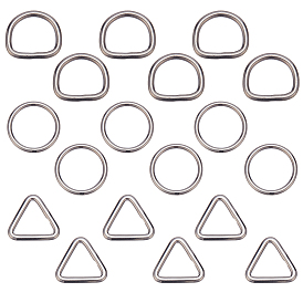 18 шт. 3 стили соединительных колец из нержавеющей стали, не тускнеет, разнообразные