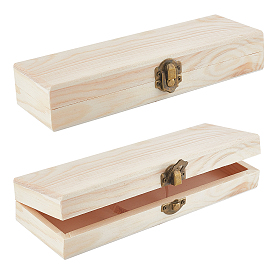 Wooden Storage Box, with Iron Findings, for Official Supplies, Jewelry, Rectangle
