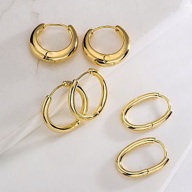 Geometric Retro Earrings with Gold Plating for Women in Cool Metal Style