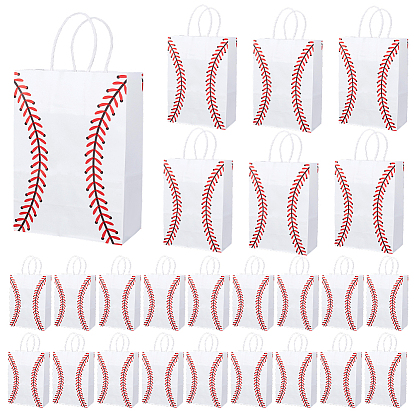 32 шт. бумажные подарочные пакеты, сумки для покупок с ручками из бумажной веревки, прямоугольник с рисунком, белые