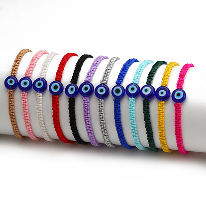 Браслеты из плетеных бусин от сглаза, плетеные браслеты из полиэфирного шнура для мужчин и женщин