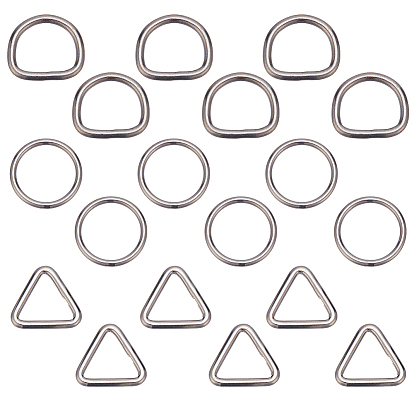 18 шт. 3 стили соединительных колец из нержавеющей стали, не тускнеет, разнообразные