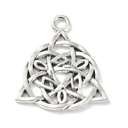 Pendentifs en alliage de style tibétain, charme noeud de trinité