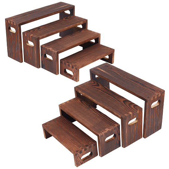 8Pcs 4 Styles Wooden Desktop Storage Rack, Rectangle
