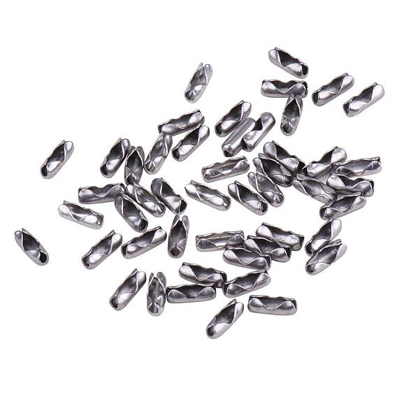 PandaHall Elite 304 Stainless Steel Ball Chain Connectors, 9x3.5mm, Hole: 1mm