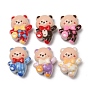 Opaque Acrylic Beads, Bear with Bow Tie
