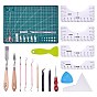 16Pcs Weeding Tools set, with Plastic Scraper Tool, Steel Carving Knifes, Anti-static Tweezers, Iron Scissor, Stainaless Probe, Iron Bead Awls, Stainless Steel Paints Palette Scraper Spatula Knives