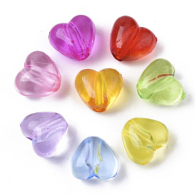Transparent Acrylic Beads, Heart