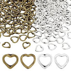 200шт 2 цвета сплава бусины рамки, сердце