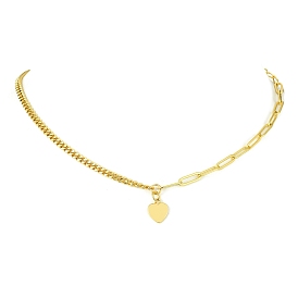 Ожерелья-подвески из латуни с цепочками-панцирками и скрепками, золотые