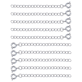 20шт 304 удлинитель цепи из нержавеющей стали, концевые цепи, с застежкой с пружинным кольцом