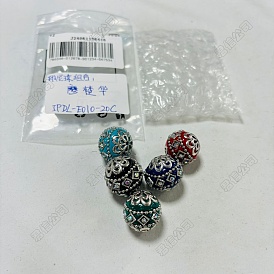 Handmade Indonesia Beads, with Metal Findings, Round, Unplated