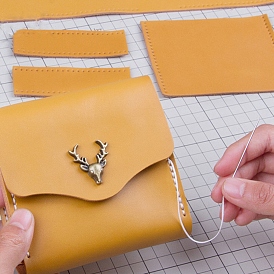Kits de fabrication de sacs à main en cuir bricolage, rectangle avec cerf