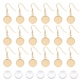 Набор для изготовления сережек-подвесок в виде пустого купола, в том числе 304 крючки для серег из нержавеющей стали, Кабошоны из стекла