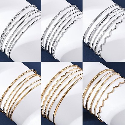 5шт 304 набор браслетов из нержавеющей стали для женщин
