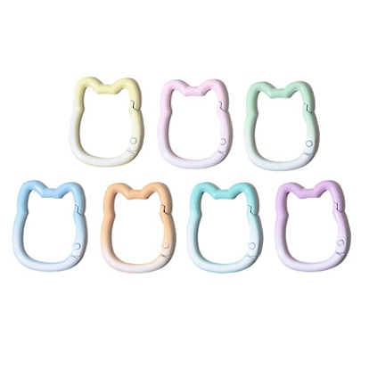 Gradient Color Spray Painted Alloy Spring Gate Ring, Cat