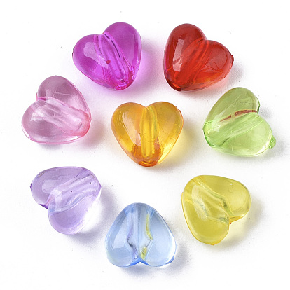 Transparent Acrylic Beads, Heart