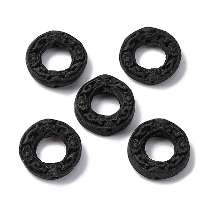 Киноварь бисера, резные лакированные, Кольца