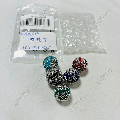 Handmade Indonesia Beads, with Metal Findings, Round, Unplated