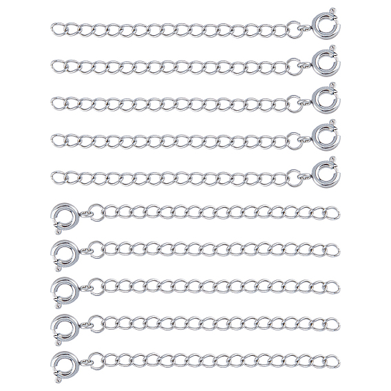 20шт 304 удлинитель цепи из нержавеющей стали, концевые цепи, с застежкой с пружинным кольцом