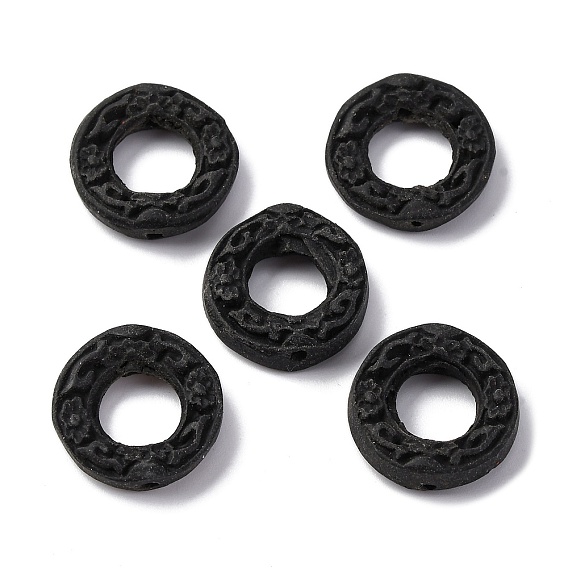 Киноварь бисера, резные лакированные, Кольца