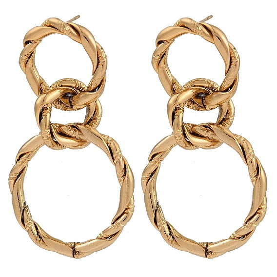 Вакуумное покрытие pvd 201 серьги-гвоздики из нержавеющей стали с закрученным кольцом, с 304 штифта из нержавеющей стали