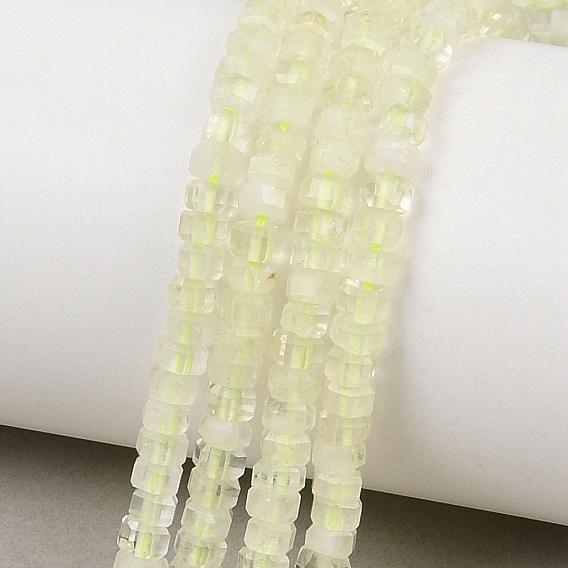 Нити из натуральных бусин лимонного кварца (обработанных нагреванием), граненые, шестиугольник