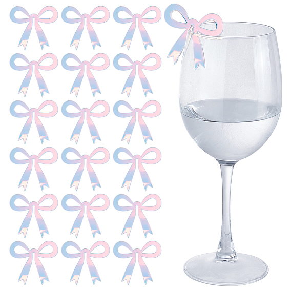 30шт. акриловые подвески для бокалов для напитков, бокал маркер, бантом