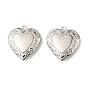 Подвески-медальоны в форме сердца из латуни, долговечный, стойки покрытие, без свинца и без кадмия