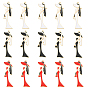 15Pcs 3 Colors Alloy Enamel Big Pendants, Women Charms, Rack Plating, Long-Lasting Plated, Golden
