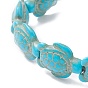 Dyed Synthetic Turquoise Tortoise Beaded Stretch Bracelet for Kids