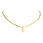 Brass Pendant Necklaces with Curb & Paperclip Chains, Golden