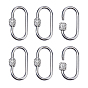 6шт. карабин с фиксатором из нержавеющей стали, со стразами, овальные