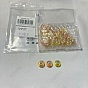 30Pcs 3 Colors Handmade Glass European Beads, Large Hole Beads, Silver Color Brass Core