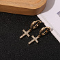 Vintage Cross Diamond Earrings for Men and Women - Fashionable Retro Ear Jewelry
