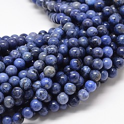 Natural Grade AA Dumortierite Quartz Round Bead Strands