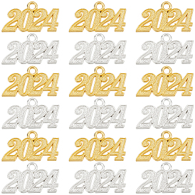 40 шт 2 цвета подвески из сплава, число 2024