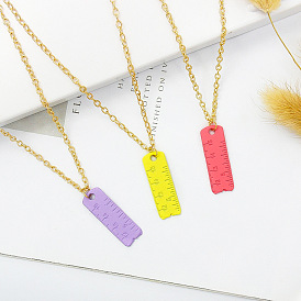 Colorful Ruler Pendant Necklace for Fashionable Outfits and Personalized Accessories