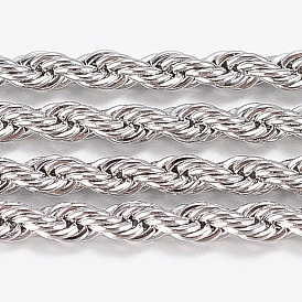 Ion Plating(IP) 304 Stainless Steel Rope Chains, with Spool, Unwelded