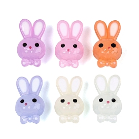 Акриловые бусины, имитирующие желеобразную текстуру, кролик, с эмалью