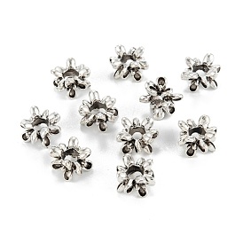 Perles d'alliage européen, style tibétain perles grand trou, fleur