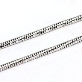 304 Stainless Steel Round Snake Chains, Soldered
